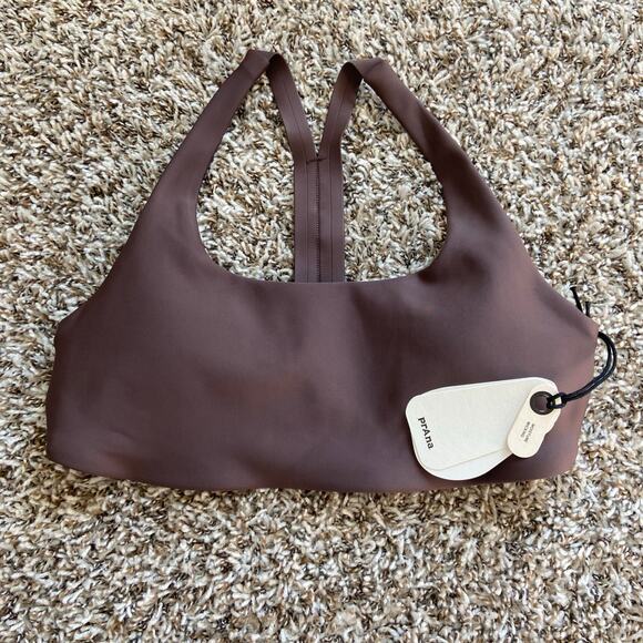 Prana Sculpt Deep Breath Bra Women's M Light Espresso Scoop Neck Strappy Back - Picture 4 of 9
